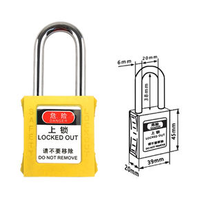 <span class=keywords><strong>Cadenas</strong></span> de sécurité thermoplastique avec anse en acier de 6 mm, verrouillage différentiel, même clé, 1 clé, cylindre en nylon, pour porte en bois BREED, facile à utiliser - Product Image 6