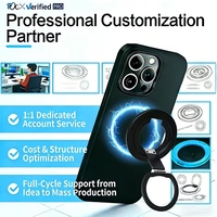 Étui de téléphone et support pour chat de dessin animé, magnétique double face, évolutif pour support de voiture, support trois-en-un pour voiture et bureau.