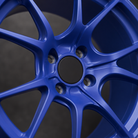 Nouvelle jante en alliage d'aluminium forgé 10 branches, design Y fendu, bleu satiné, concave, logo personnalisé, pour voiture, 16-22 pouces, 5x114.3