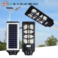 Lampadaires solaires extérieurs étanches IP65, LED intégrées haute puissance 200W, tout-en-un, haute luminosité