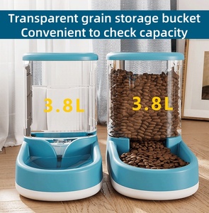 Dispenser air dan pengumpan kucing anjing 2 IN 1 otomatis Set air mancur pemberi makan hewan peliharaan anti licin untuk hewan peliharaan - Product Image 4
