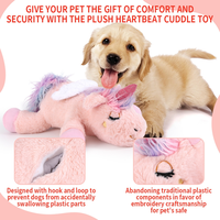 Jouets en peluche pour chien avec simulation de battement de cœur de licorne, compagnon de sommeil, jouet apaisant pour chien, anti-anxiété
