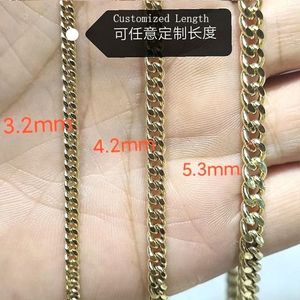Xinfly Cadena de Eslabones Cubanos Miami Huecos de Oro Amarillo Macizo de 18k, Gruesos, de 3.1mm, 4.2mm, 5.3mm, Resistentes al Deslustre, para Hombre y Mujer, Oro Au750 - Product Image 3