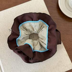 En gros, Chouchous pour cheveux en tissu élastique, style mode, à rayures et volants, surdimensionnés, style français, pour femmes, accessoires de coiffure - Product Image 5