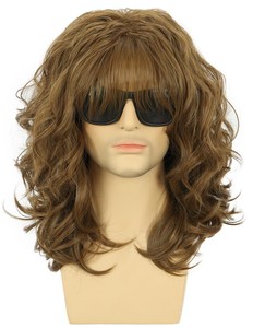 Bán Chất Lượng Cao Với Giá Tốt Tổng Hợp Tóc Tóc Giả Tóc Giả Người Đàn Ông Màu Đen Của Người Đàn Ông Fluffy Dài Xoăn Hóa Học Sợi Tóc - Product Image 5