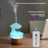 Humidificateur de nuage de pluie avec veilleuse pluie goutte d'eau son air 7 couleurs USB brume muette diffuseur d'huiles essentielles aromathérapie