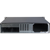 Casing Server Aluminium Alloy Kontrol Industri 2U Pintu Ganda 2 Drive Optik 4 Slot Hard Drive Bentuk ATX Mid Tower Kipas Stok