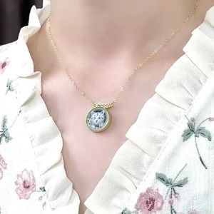 Heizun Factory Noir Bleu Rouge Pierre Précieuse Plaqué Or 18K S925 Argent Animal Pendentif Collier Décoré De Perle pour <span class=keywords><strong>Bijou</strong></span> Cadeau - Product Image 5