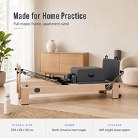 Machine de Pilates Reformer en bois d'érable massif sur mesure avec 5 ressorts allemands et système de rétraction automatique des cordes pour usage domestique ou en studio de Pilates