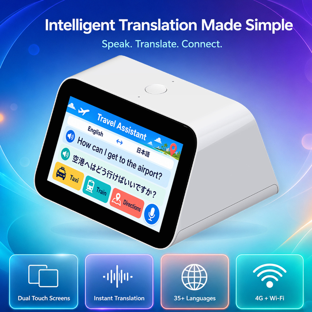 35+ Languages Smart Speech Translator Dual Screen Two Way Translation Machine for Business Negotiation and Overseas Meetings