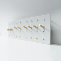 NOUVEAU Panneau en laiton blanc American Standard 110V Dimmable LED DIMMER Laiton moleté Toggle Hotel Pull Switch 15A GFCI USB Socket