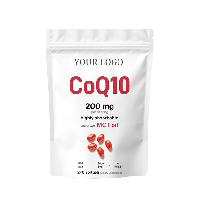 OEM/ODM Raw Material Factory Supply 200mg Coenzyme Q10 Softgels for Heart & Energy Health CoQ10 Softgels