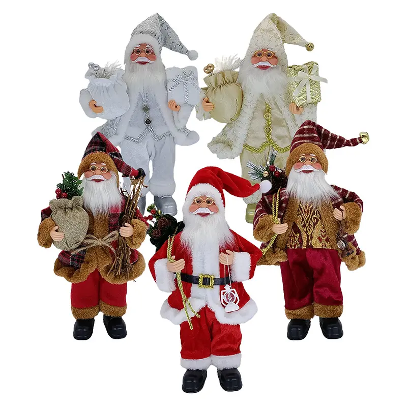 Christmas Standing Santa Claus with Gift Bag Ornament Decoration Festival Holiday Traditional Xmas
