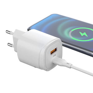 Offre Spéciale 3 ampères 18W/20W USB PD double port chargeur mural intelligent 5V charge rapide OTP/OVP protégé pour écouteurs 2-en-1 pour EU/US <span class=keywords><strong>RT</strong></span> - Product Image 1