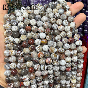 Natürliche Mexikanische Crazy-Achat-Steinperlen 6mm 8mm 10mm 12mm 14mm Glatte Runde Lose Natürliche Mexikanische Achatperlen für Schmuckherstellung - Product Image 1