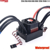 Étanche 25A 35A 45A 60A 80A 120A 150A ESC Brushless Senseless Speed Controller T / XT60 Plugfor 1/8 1/10 1/12 1/20 RC Car