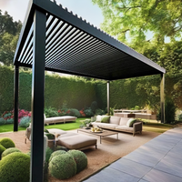 Pergola bioclimatique en aluminium Sweet Home avec commande motorisée, toit à lamelles rétractables, toit solide, auvent personnalisé pour balcon, terrasse extérieure