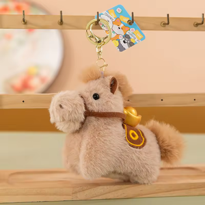 Little Horse Shaped Plush Keychain with PP Cotton Filling-Cute Ornament for Bag Hanging 14cm Height Suitable As a Festival Gift - Product Image 5