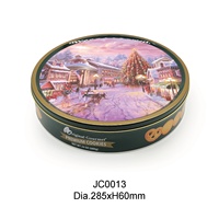 Boîte de conserve ronde bleue pour biscuits au beurre, biscuits, bonbons, pain, gelée, sandwichs, JH, Saint-Valentin, Noël