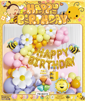 Ensembles de ballons d'abeille couleur Latex Kit d'arche de guirlande jaune or noir fournitures de décorations de fête d'anniversaire joyeux