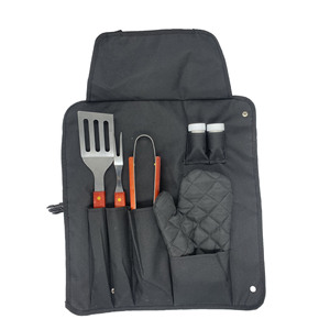 ชุดเครื่องมือบาร์บีคิวมีด้ามจับไม้ชุดเครื่องมือบาร์บีคิวแบบพกพากลางแจ้งผ้ากันเปื้อนและ avental สำหรับ churrasco churrasqueiro - Product Image 5
