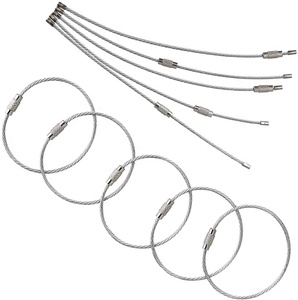Attaches à bagages en acier inoxydable robustes, boucles pour étiquettes, porte-étiquettes, fils de 1,5 mm, porte-clés, câbles de 4 pouces - Product Image 2