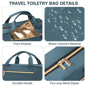 Women's Travel <b>Hanging</b> Makeup Organizer <b>Bag</b> Large Capacity Zipper Closure Beauty Toiletries <b>Storage</b> Containers Cosmetic <b>Bags</b> - Product Image 4