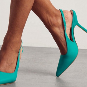 Lady's Daily Shoes Work <b>Pumps</b> Back Strap Solid Pointy Toe Shoes Summer Spring Dress Shoes Thin High Heels Size 43 - Product Image 2