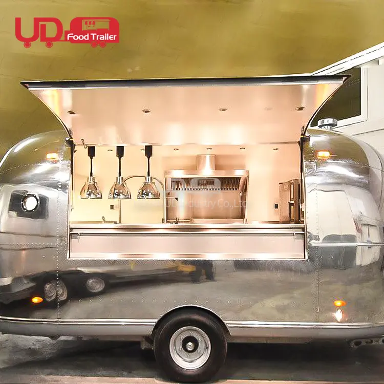 การออกแบบใหม่มินิกาแฟรถตู้มือถือร้อนสุนัขวาฟเฟิลบ้านอาหารคาราวาน Airstream ตั้งแคมป์รถพ่วงสำหรับขาย