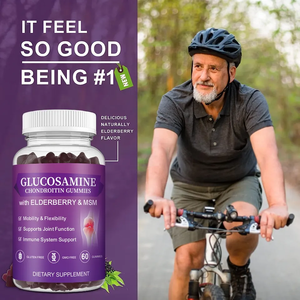 Gummies sans sucre à la <span class=keywords><strong>glucosamine</strong></span> et à la chondroïtine pour l'arthrite, avec chondroïtine, MSM et curcuma, complément alimentaire pour le soutien des articulations pour hommes et femmes - Product Image 2