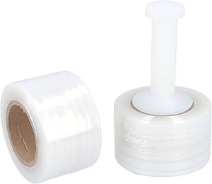 ฟิล์มยืดพันพาเลทแบบใสพร้อมหูจับ แพ็คหลายม้วน สำหรับอุปกรณ์ขนย้าย ฟิล์มพลาสติกพันสินค้าสำหรับการขนส่งแบบหนาพิเศษ - Product Image 1