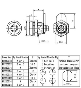 Nouvelle Serrure à Came Tubulaire en Alliage de Zinc et Laiton Chromé, 2 Clés, Entraxe Multiple pour Boîte à Outils, Armoire Mécanique, Service OEM - Product Image 6