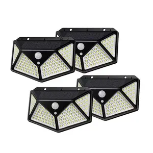 100 luces solares LED lámpara de pared Solar para exteriores lámpara de Sensor de movimiento PIR jardín decoración del hogar patio luces de carretera impermeables