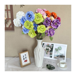<span class=keywords><strong>Cerf</strong></span> des neiges 4 têtes Roselle peonyArtificial Roses Fleur de soie à 4 têtes pour la maison Salon <span class=keywords><strong>Mariage</strong></span> ou Décoration de Noël - Product Image 2