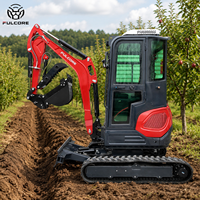 Mini-excavatrice FULCORE à expédition rapide avec cabine climatisée/chauffée en option, vérin de flèche amorti, idéale pour les travaux de jardinage et d'orchard