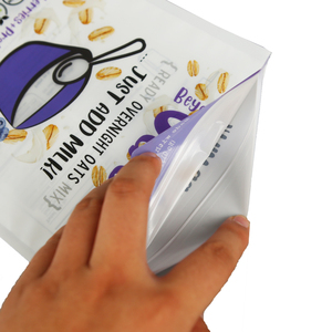 Pochette debout DoyPack avec logo personnalisé sac d'emballage alimentaire flexible pochettes debout à fermeture éclair sacs d'emballage pour granola <span class=keywords><strong>yaourt</strong></span> - Product Image 5