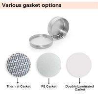 Boîtes de conserve personnalisées en aluminium de 60ml 70ml 80ml 90ml 100ml avec couvercles à vis Contenants cosmétiques pour poudre libre Bocaux de stockage en métal