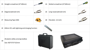 GOVO-Medidor de potencia de fibra óptica, kit de herramientas de <span class=keywords><strong>empalme</strong></span> de cable, 29 unidades - Product Image 5