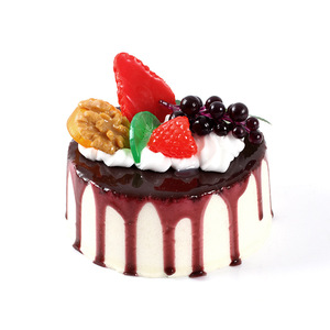 PU quick-<b>rebound</b> realistic birthday cake model, 9.5cm in diameter, realistic mousse cake, squeezeable stress-relieving toy. - Product Image 5