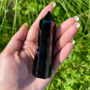 Torre de Cuarzo Cristalino de Alta Calidad al por Mayor, Varita de Cristal de Obsidiana Negra para Sanación - Product Image 5