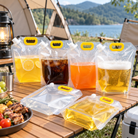 Pochette à bec verseur avec poignée, sac alimentaire liquide autoportant rechargeable pour jus, sauces, détergents – Idéal pour l'emballage