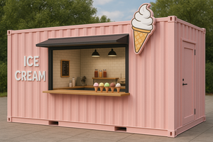 Contenedor de Doble Servicio para <span class=keywords><strong>Café</strong></span> y Pastelería, Estante de Exhibición para Cafetería, Construcción Contemporánea de Panel Sándwich de Acero para Supermercado - Product Image 6