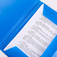 Carpeta de Documentos A4, Organizador Duradero de Plástico Resistente, Lavable, Azul Translúcido, con Solapas Internas y Banda Elástica