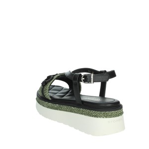 Sandali con tacco nero/verde 220973 - Product Image 2