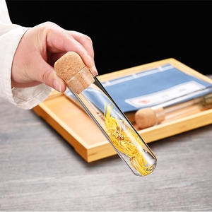 Individuale tazza di tè tubo di vetro infusore-Mini infusore filtro per frutta a base di erbe o foglie sciolte <span class=keywords><strong>con</strong></span> <span class=keywords><strong>coperchio</strong></span> in sughero - Product Image 5