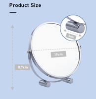 Miroirs compacts en gros, petits, modernes, simples, double face, pour table de maquillage, sur pied, en acier inoxydable, miroir cosmétique