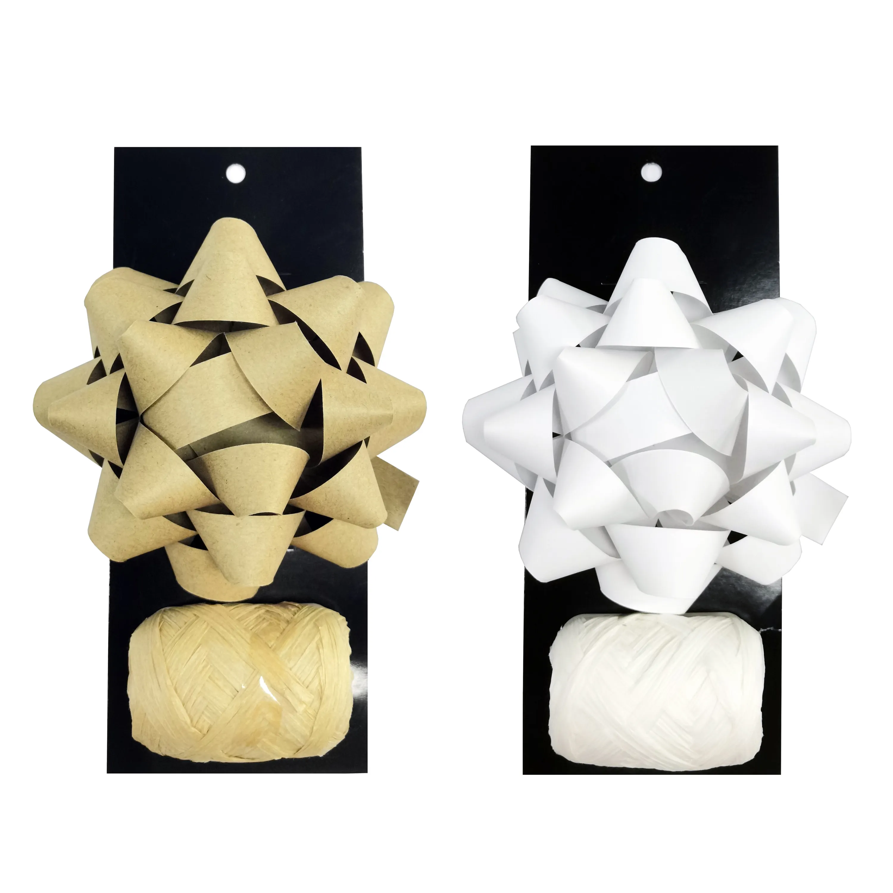 Eco-friendly Paper Kraft Gifts Decoration Ribbon and Bow New Arrival Christmas Decorative Star Bow for Presents Flowers