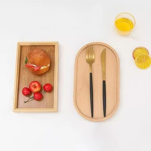 Solid wood tableware, wooden plates, beech wood oval <b>trays</b>, mini solid wood <b>dinner</b> plates, children's beech wood <b>dinner</b> plates, - Product Image 4