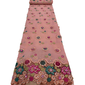 NI.AI Nouvelle Arrivée Tissu en Dentelle Suisse Africaine Voile Nigeria Robe de <span class=keywords><strong>Mariage</strong></span> Fête Broderie Florale Multicolore Dentelle Sèche avec Pierres - Product Image 4