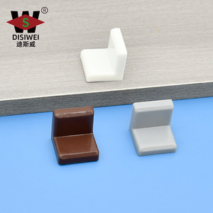 Soportes de ángulo de plástico Disiwei, conectores de esquina dos en uno para muebles de gabinete, soportes para estantes, en negro, blanco, gris y marrón. - Product Image 3